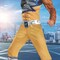 Boys Deluxe Gold Power Rangers Dino Charge Muscle Costume Jumpsuit with Mask and Belt